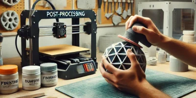 Ručné brúsenie a povrchová úprava 3D tlačeného objektu v dielni – profesionálny postprocessing modelov pre hladký a estetický výsledok